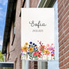 Raambord Geboortebord Bloemen – Gepersonaliseerd Raambord-zuignappen-tape-Raambordje-Raambord.nl
