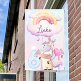 Eenhoorn Verjaardag Raambord – Gepersonaliseerd Feestbord
