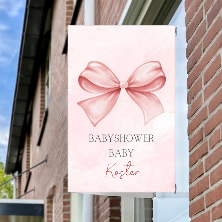 Raambord Babyshower Roze Strik