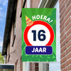 Raambord Verjaardag Verkeersbord – Gepersonaliseerd Verjaardagsbord