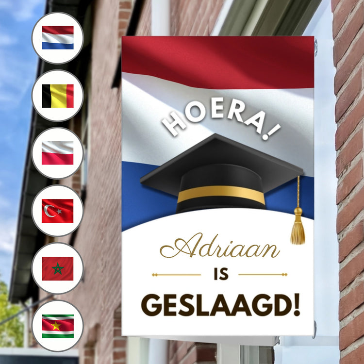 Raambord Geslaagd Vlag Hoera