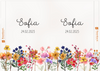Raambord Geboortebord Bloemen – Gepersonaliseerd Raambord-zuignappen-tape-Raambordje-Raambord.nl