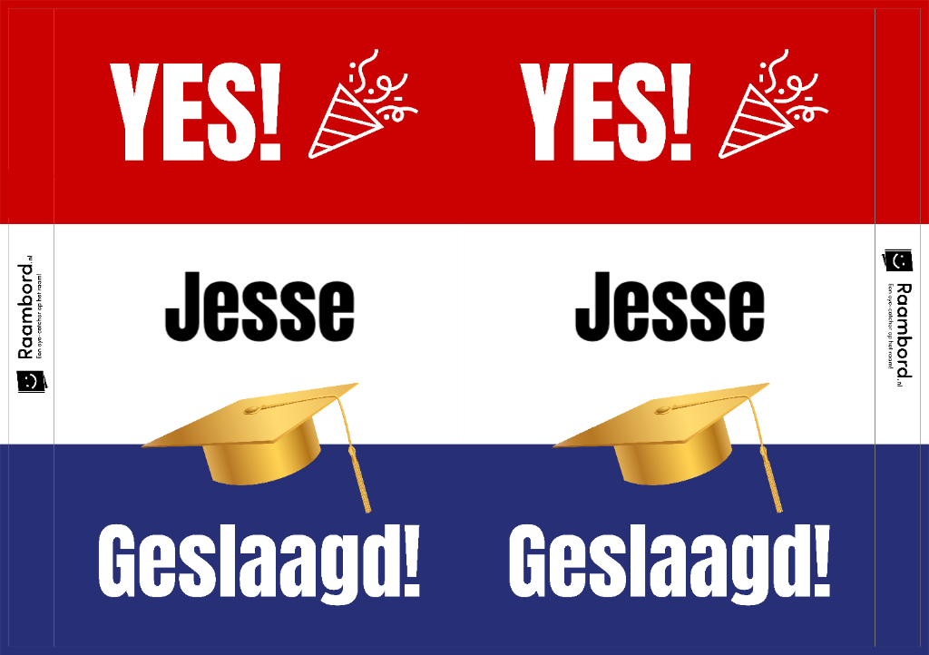 Raambord Geslaagd Nederlandse Vlag YES!
