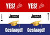 Raambord Geslaagd Nederlandse Vlag YES! – Gepersonaliseerd Raambord-zuignappen-tape-Raambordje-Raambord.nl
