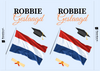 Raambord Geslaagd Nederlandse Vlag – Gepersonaliseerd Raambord-zuignappen-tape-Raambordje-Raambord.nl