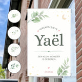 Raambord Geboorte Botanisch – Gepersonaliseerd Geboortebord