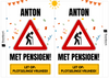 Pensioen Raambord Verkeersbord Pensioenbord