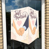 Raambord Getrouwd Just Married-zuignappen-tape-Raambordje-Raambord.nl