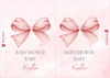 Raambord Babyshower Roze Strik – Personaliseerbaar Welkomstbord