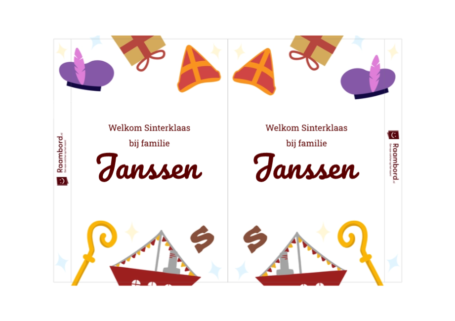 Raambord Sinterklaas Welkom bij Familie