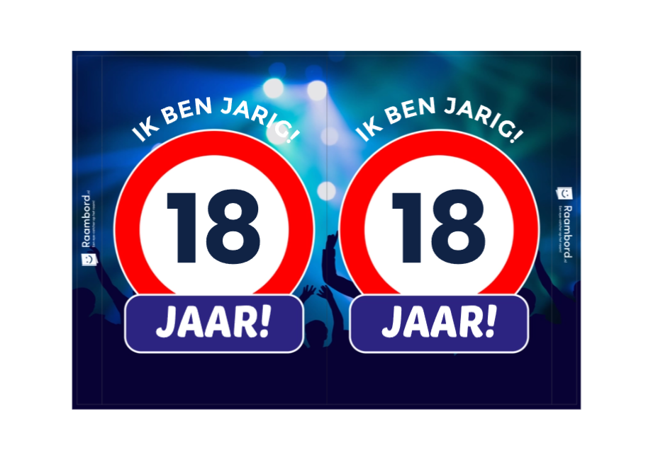 Raambord Verjaardag Verkeersbord Party