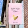 Raambord Geboortebord Hartje Roze – Gepersonaliseerd Raambord-zuignappen-tape-Raambordje-Raambord.nl