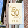 Raambord Gouden 50 Jaar Verjaardag Raambord – Gepersonaliseerd Feestbord-zuignappen-tape-Raambordje-Raambord.nl