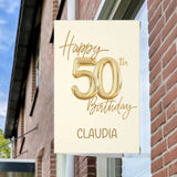 Gouden 50 Jaar Verjaardag Raambord – Gepersonaliseerd Feestbord