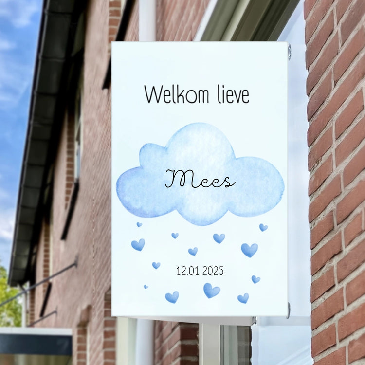 Raambord Geboortebord Wolk Blauw