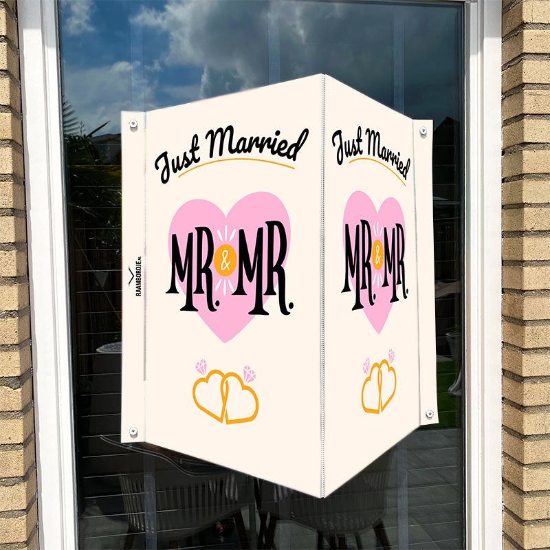 Raambord Getrouwd Roze Hart