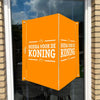 Raambord Hoera voor de Koning - Oranje-zuignappen-tape-Raambordje-Raambord.nl