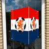 Raambord Nederlandse vlag voetbal-zuignappen-tape-Raambordje-Raambord.nl
