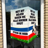 Raambord Met dit beleid raken we alle boeren kwijt - Steun de boer-zuignappen-tape-Raambordje-Raambord.nl