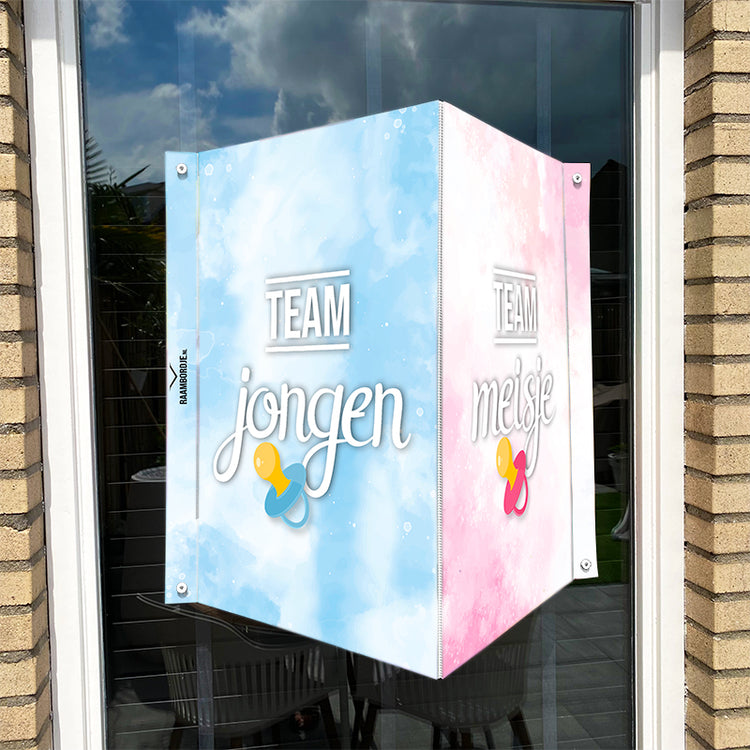 Raambord Team jongen / team meisje - Gender reveal