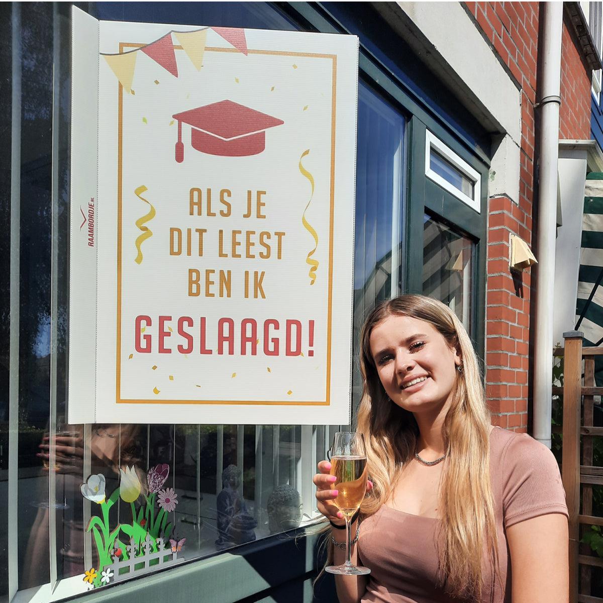 Raambord Als je dit leest ben ik geslaagd