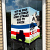 Raambord Wie de boer laat stikken heeft niks te bikken-zuignappen-tape-Raambordje-Raambord.nl