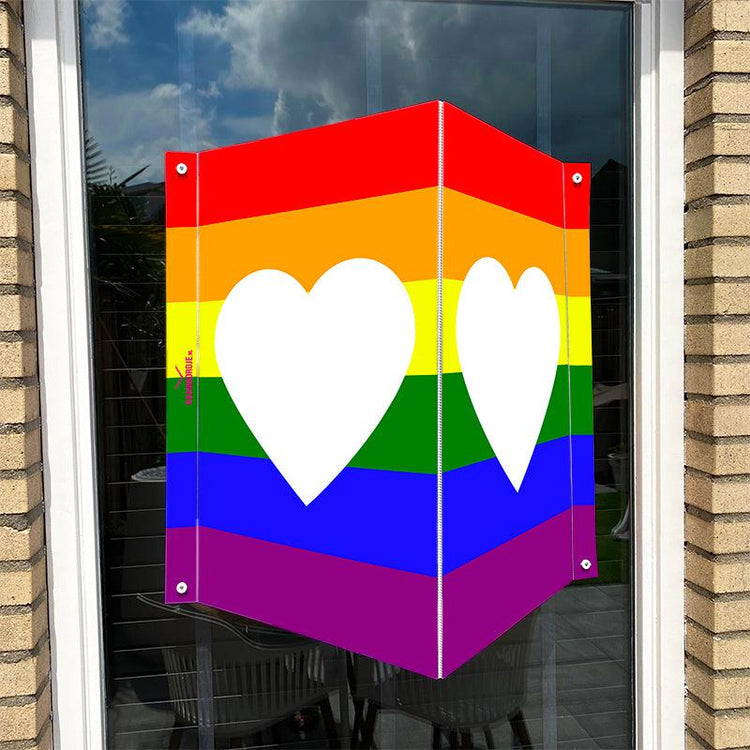 Raambord LHBT Regenboog hart