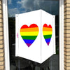 Raambord LHBT Regenboog hart - Wit-zuignappen-tape-Raambordje-Raambord.nl