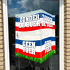 Raambord Zonder de boer geen voer - Omgedraaide Nederlandse vlag-zuignappen-tape-Raambordje-Raambord.nl