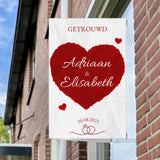Raambord Bruiloft Hart – Gepersonaliseerd Trouw Raambord