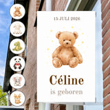 Raambord Geboorte Knuffeldieren – Gepersonaliseerd Geboortebord