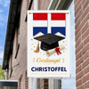 Raambord Geslaagd Twee Vlaggen Luxe – Gepersonaliseerd Geslaagd Bord