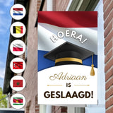 Raambord Geslaagd Vlag Hoera – Gepersonaliseerd Geslaagd Bord