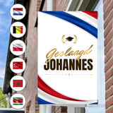 Raambord Geslaagd Vlag Luxe – Gepersonaliseerd Geslaagd Bord