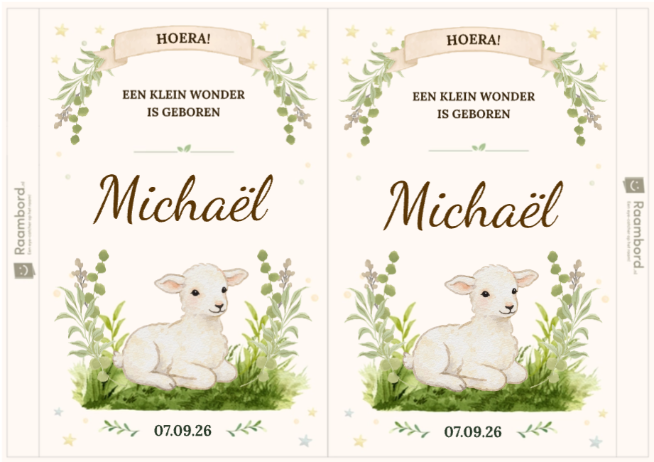 Raambord Geboorte Dieren Aquarel
