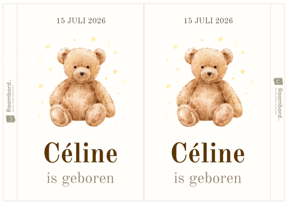 Raambord Geboorte Knuffeldieren