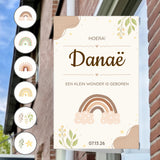 Raambord Geboorte Regenboog – Gepersonaliseerd Geboortebord