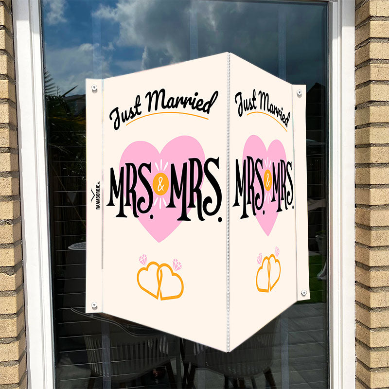 Raambord Getrouwd Roze Hart