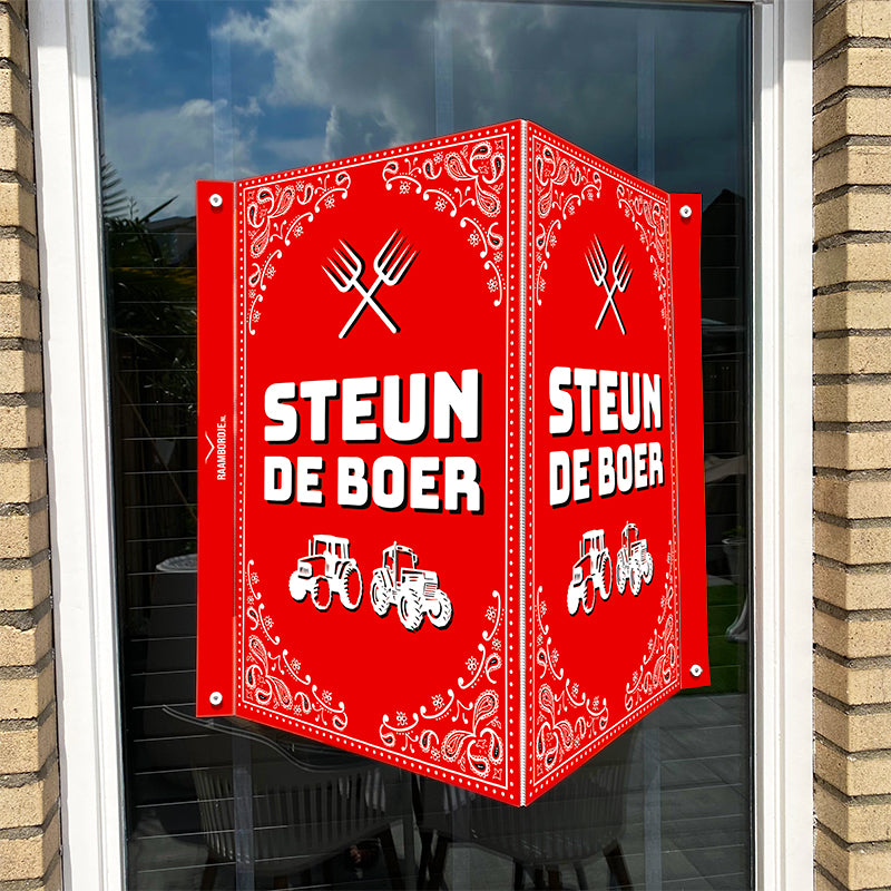 Raambord Boerenzakdoek 'Steun de boer'