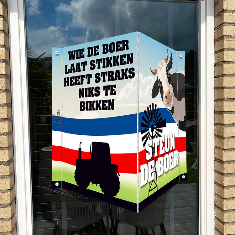 Raambord Wie de boer laat stikken heeft niks te bikken