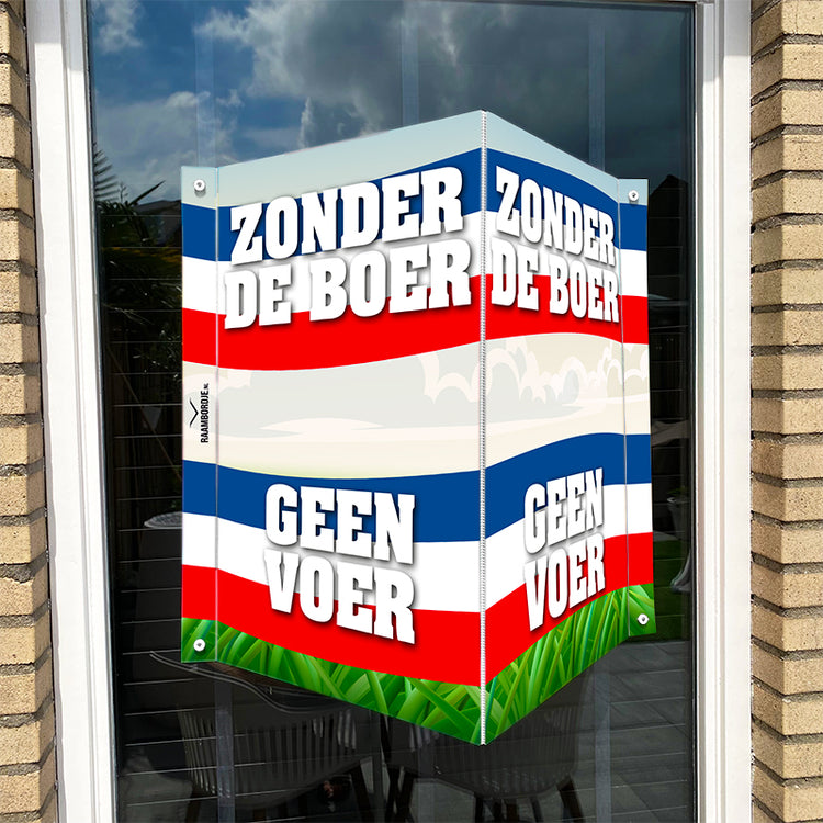 Raambord Zonder de boer geen voer - Omgedraaide Nederlandse vlag